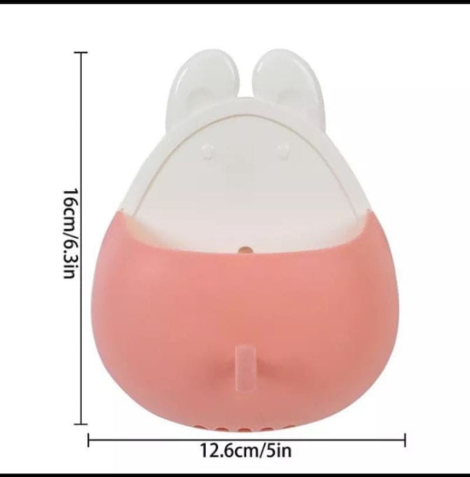 Rabbit Shape Wall Mounted Storage Box, Bathroom Toothbrush Toothpaste Holder, Self Adhesive Drain Rack With Hook Rabbit Shape Wall Mounted Storage Box, Bathroom Toothbrush Toothpaste Holder, Self Adhesive Drain Rack With Hook